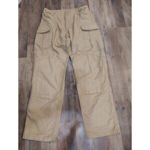Vintage Y2k Streetwear Mens Size 30x32 Double Knee Cargo Pants Khaki‎ rip stop